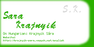 sara krajnyik business card